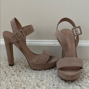 Madden Girl Taupe Strappy Heels